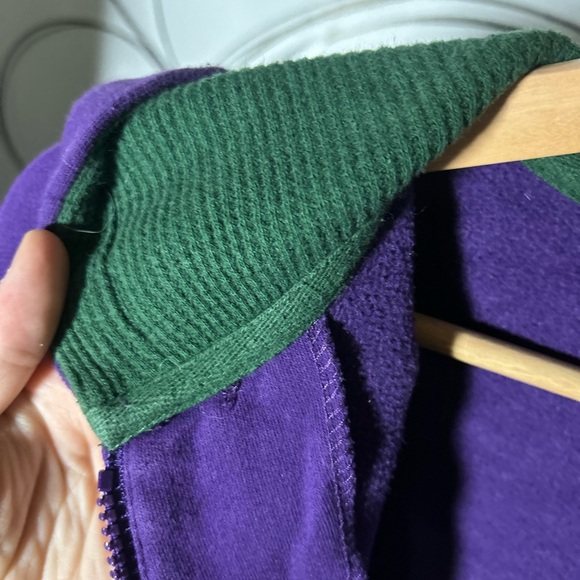 U.S. Polo Assn. Purple Hoodie w/ Green Appliqué Logo + Lined Hood Size Small - Picture 5 of 6